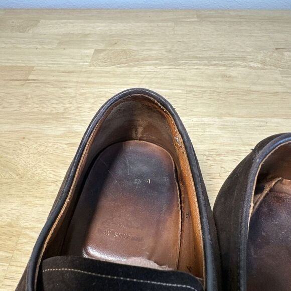 Alden 953 Plain Toe Monk Strap Shoes Men's 8.5 Mocha Brown Suede Leather - Picture 11 of 16